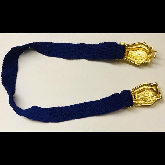 Designer Purple Knit Belt Gold Color Enamel on Both Parts of Buckle 31 7/8” Long - Picture 7 of 16